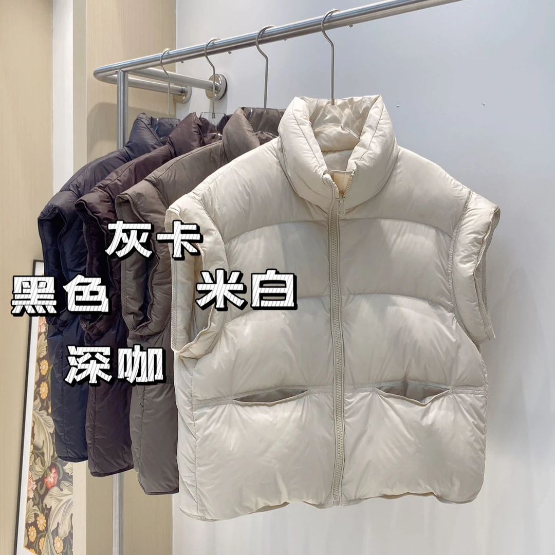 鹅绒马甲女24秋冬新款时尚高级气大牌宽松保暖背心羽绒马甲羽绒服