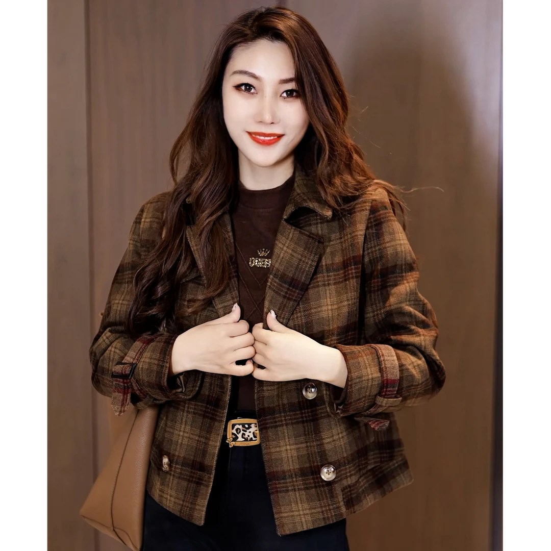 秋冬新款法式小香风短外套洋气高级感气质通勤风简约百搭休闲3637