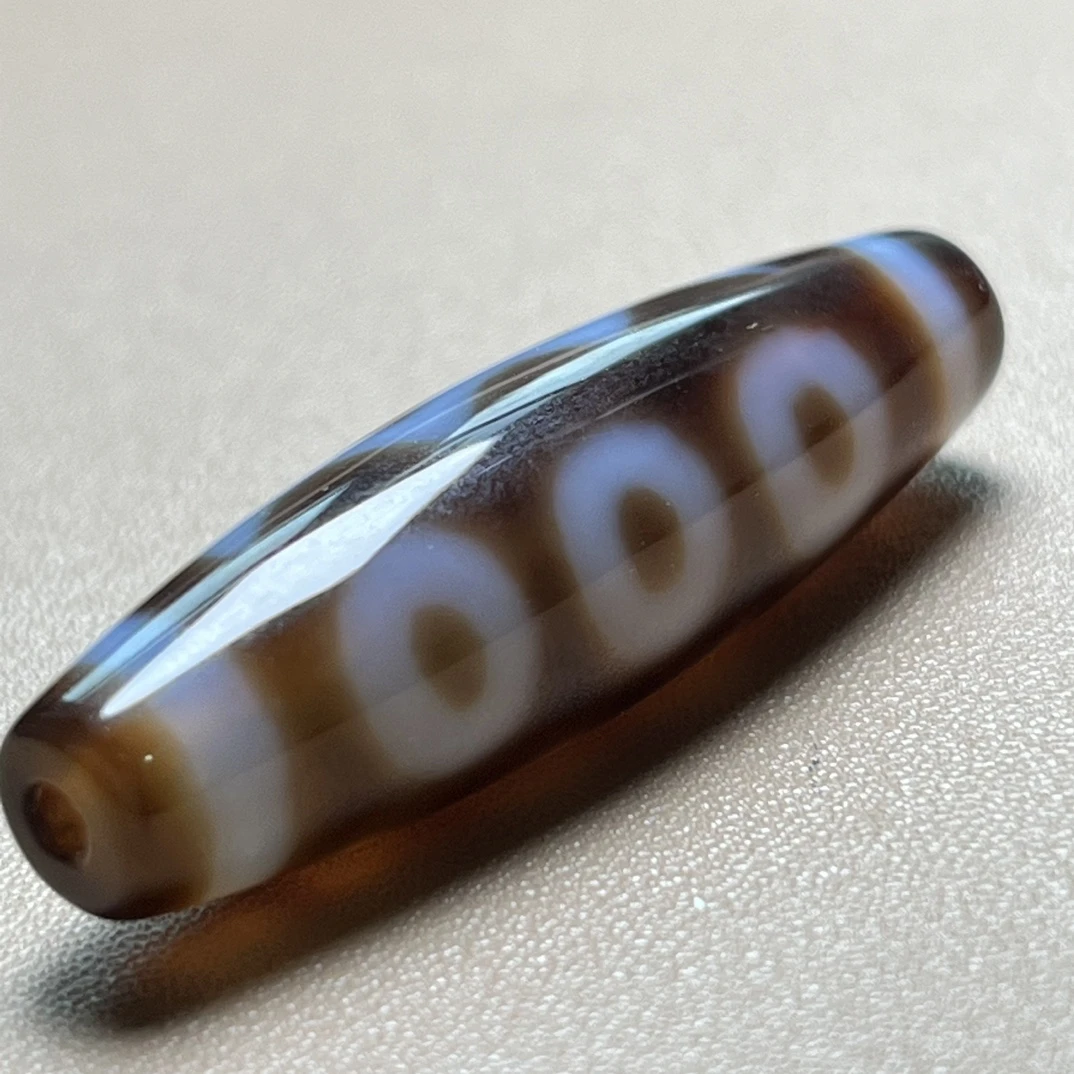 藏传藏式天然玛瑙五眼古珠百搭时尚大气男女款精美吊坠挂件配绳子