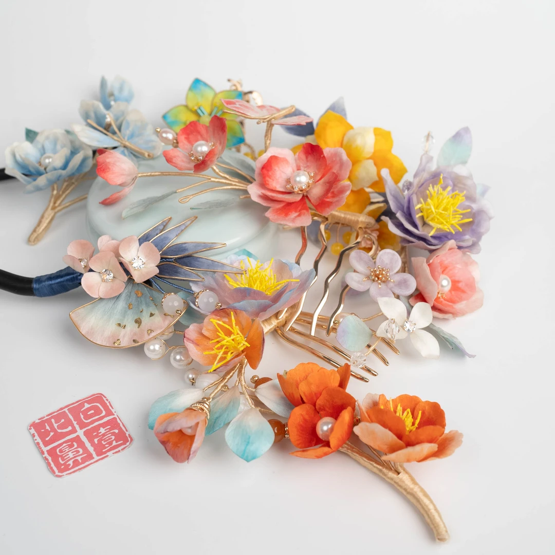 【直播间】非遗绒花微瑕合集绒花发簪2