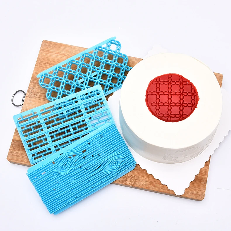 翻糖工具曲艺纹理树皮印花馒头模具不规则艺术格子圆形爱心蝴蝶