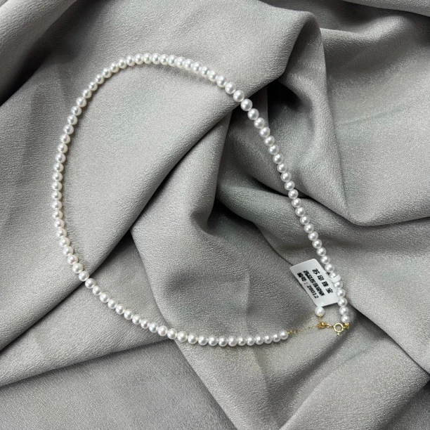 4-4.5mm淡水正圆珍珠项链18k