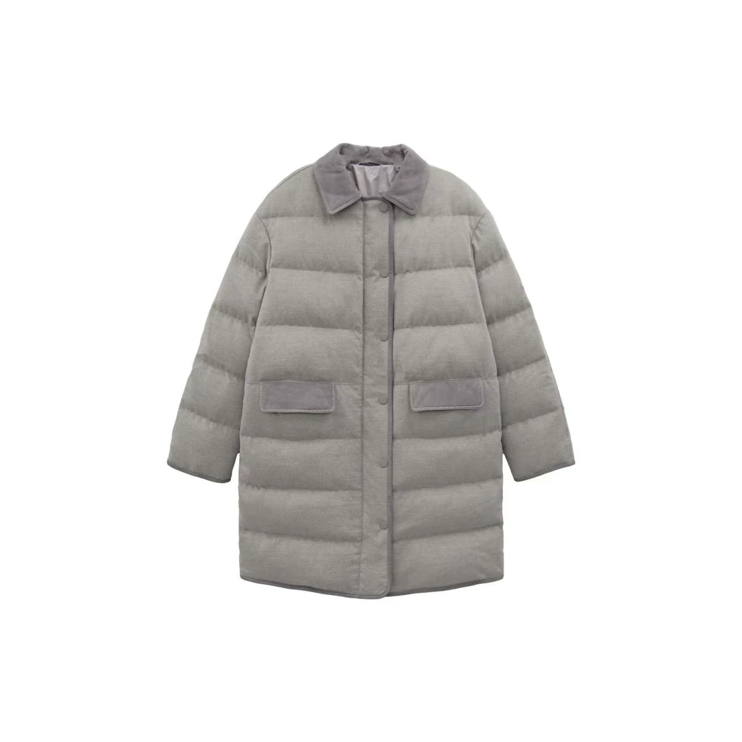 LIL SIS 拼羊皮羊毛长款羽绒服/正品保证/假一赔三