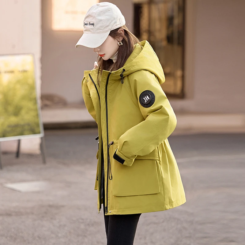 羽绒内胆工装派克服女2024冬季新款连帽保暖白鸭绒轻薄羽绒服外套