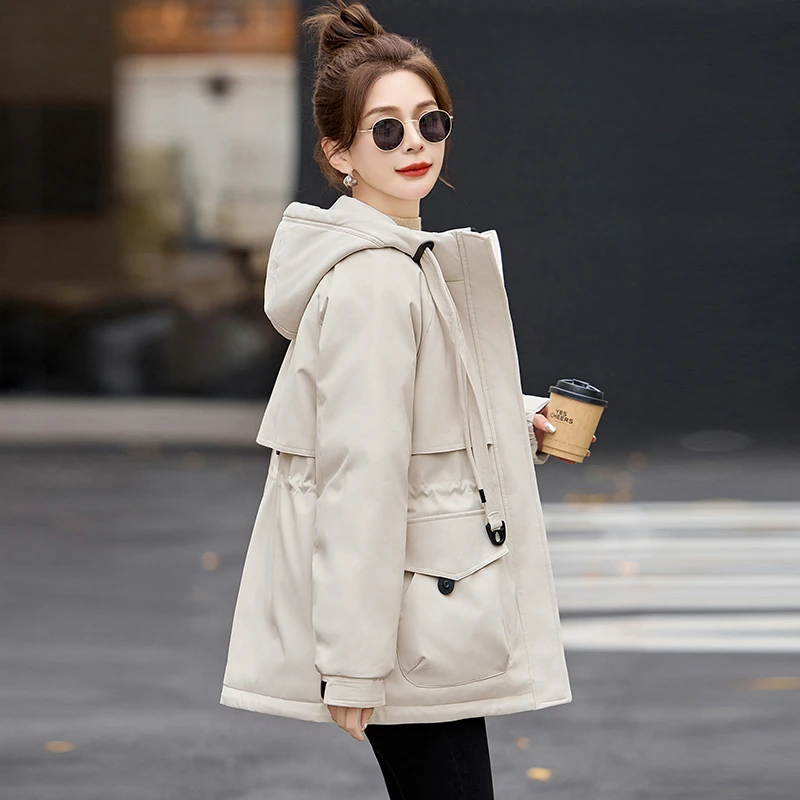 小个子短款羽绒服女2024冬装新款超好看高端欧货洋气黄派克服外套