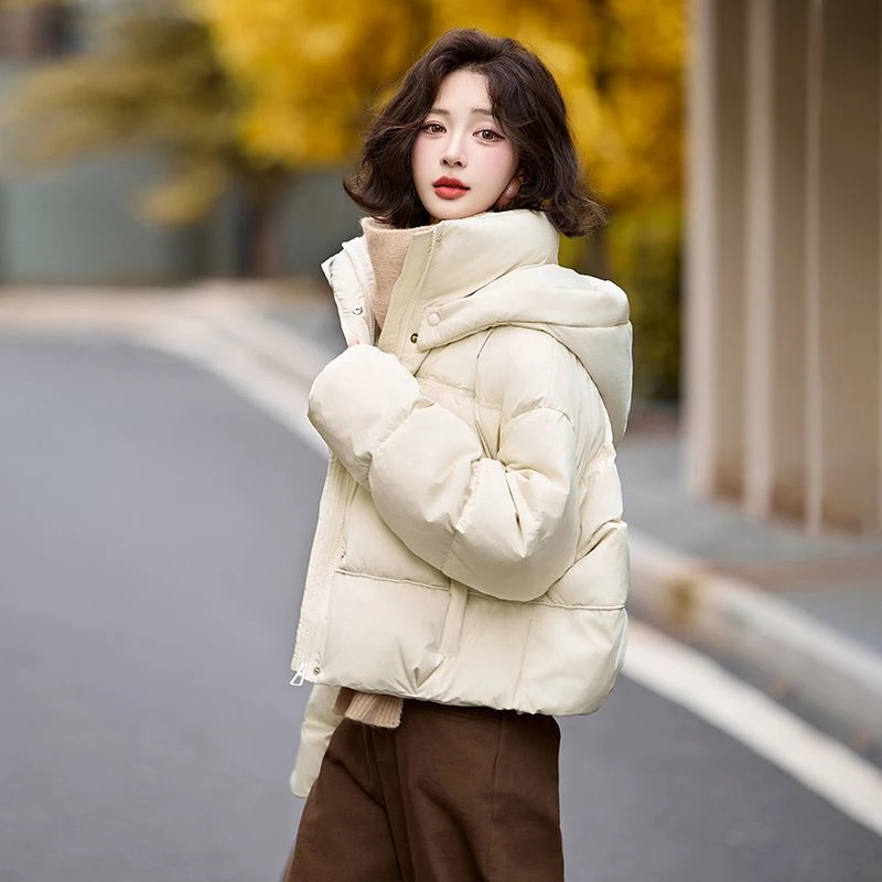 女士连帽羽绒服女冬季2024新款高端小个子休闲90白鸭绒加厚厚外套