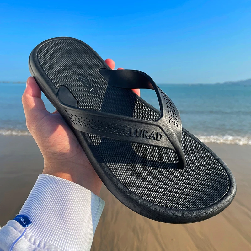 个性人字拖男夏季防滑外穿橡胶耐磨黑色潮流时尚软底夹脚凉拖男士