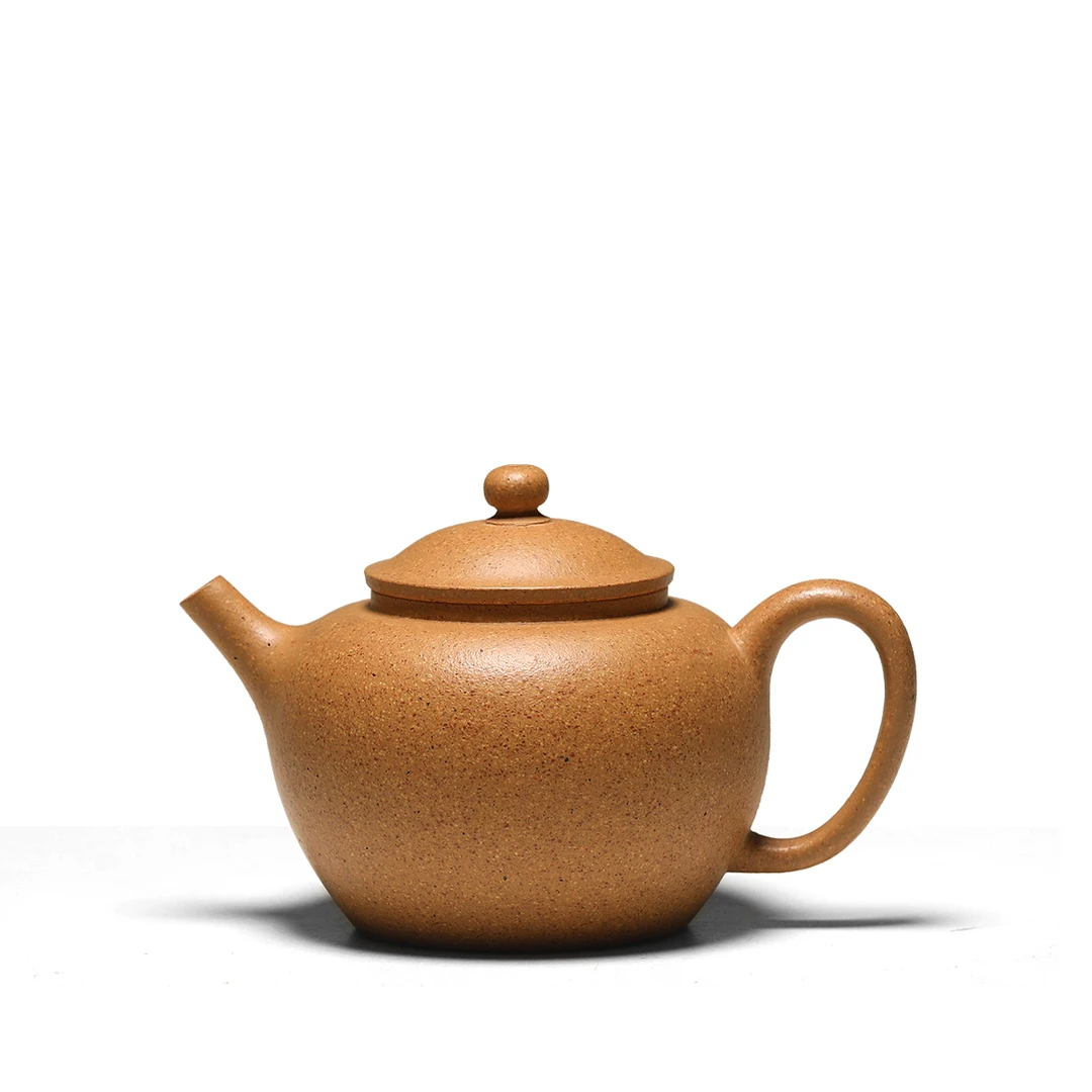 方寸堂精工自产小容量 明式笠帽 黄金段 130cc 手工手制紫砂壶