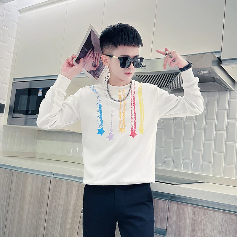 休闲卫衣男款爆款2025新款潮牌圆领长袖T恤打底衫男士外套上衣