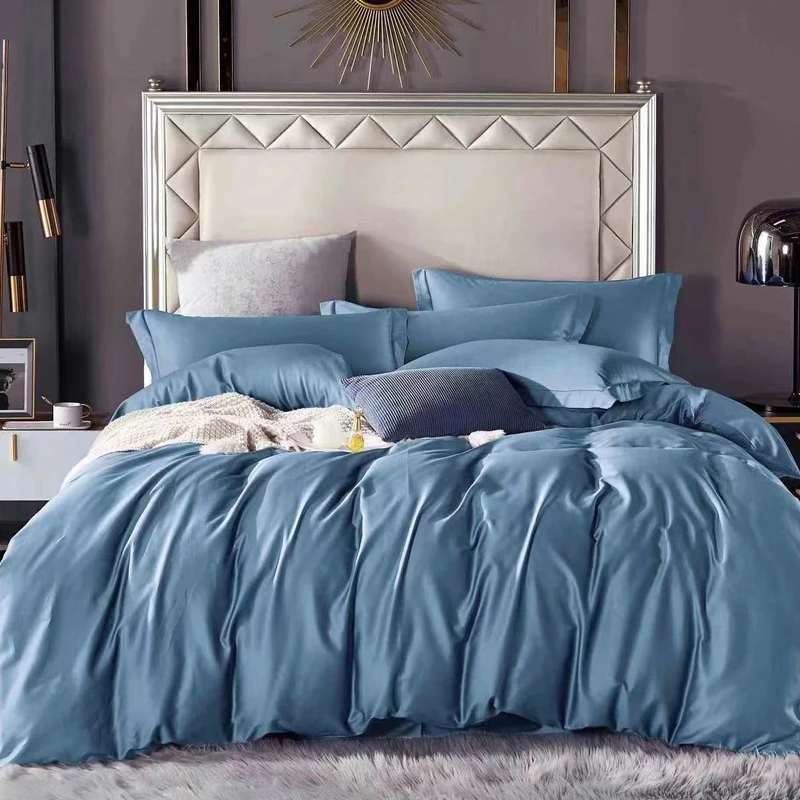 红豆家纺 60支长绒棉丝滑尊享纯色四件套床上用品