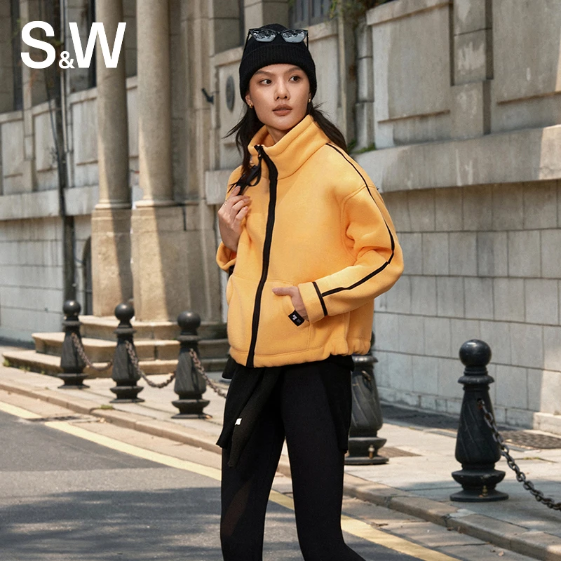 SW速惟 秋冬新款立领拼接设计运动休闲轻盈短款外套1148