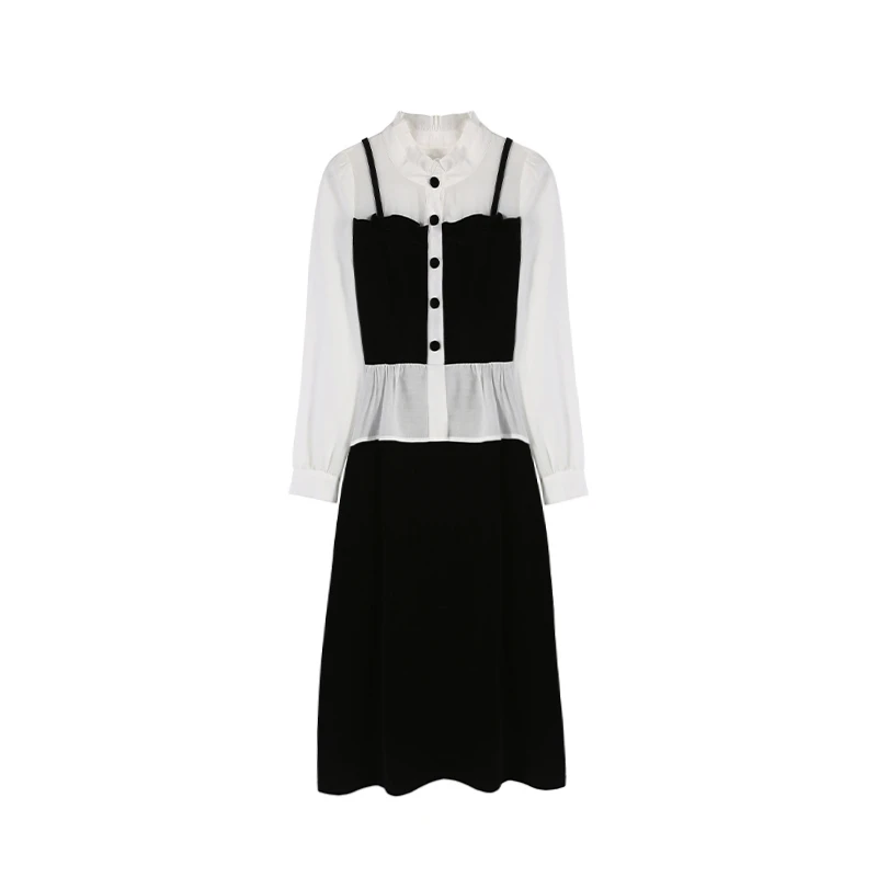 麦麦-黑色连衣裙显瘦ZL52968