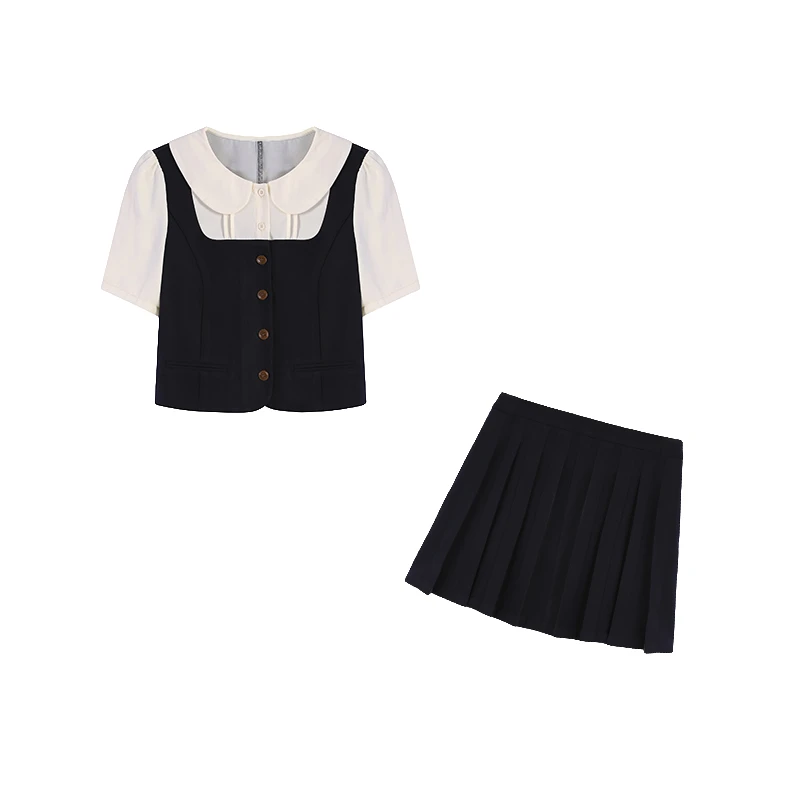 橘子  洋气时尚减龄上衣百褶裙两件套ZL93865