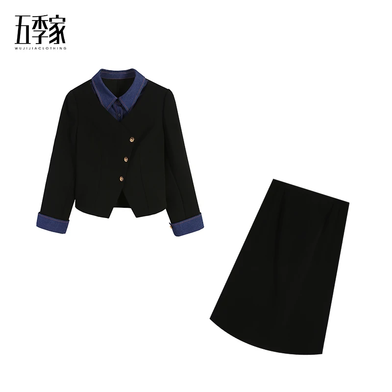 橘子-大码女装2024年新款秋装外套显瘦半裙两件套五季家ZL98379