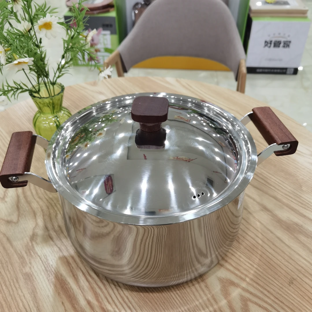 1082不锈钢汤锅家用炖汤煮粥锅电磁炉燃气通用26cm