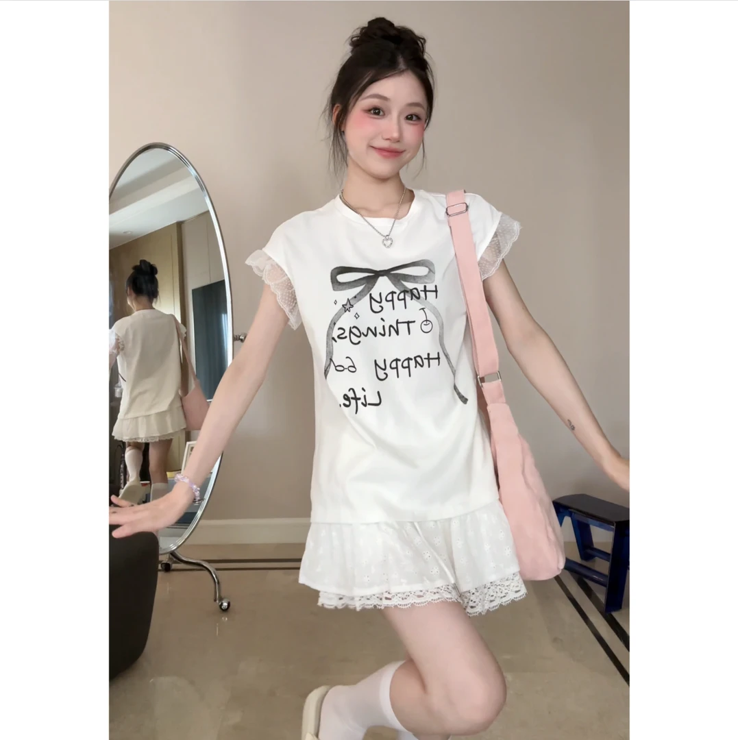 自然甜T恤半身裙时尚两件套夏季休闲套装女