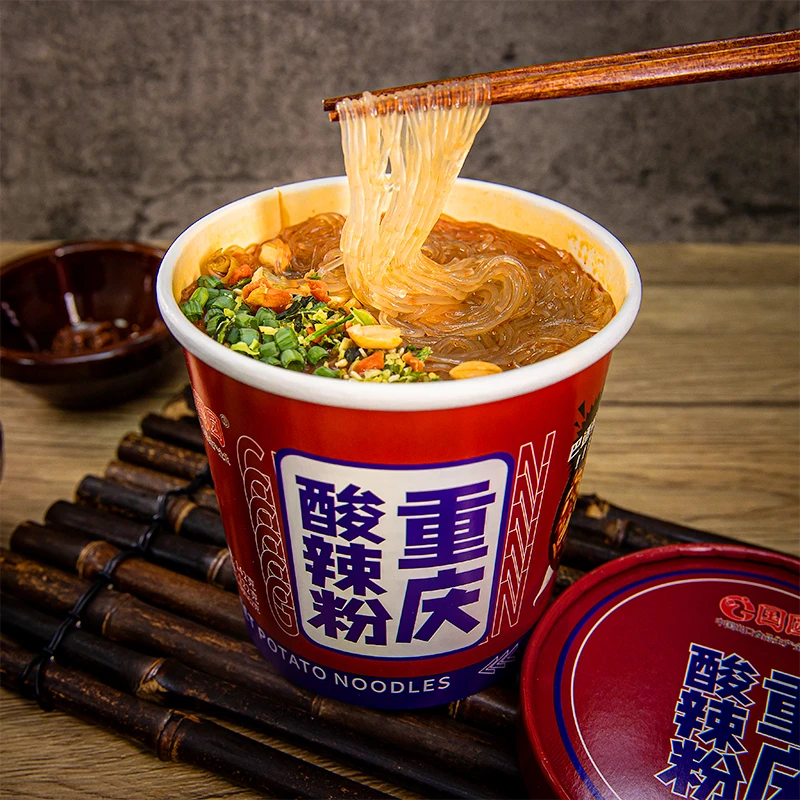 【临期】重庆酸辣粉碗装非油炸大桶整箱推荐红薯粉杯装方便粉丝细粉