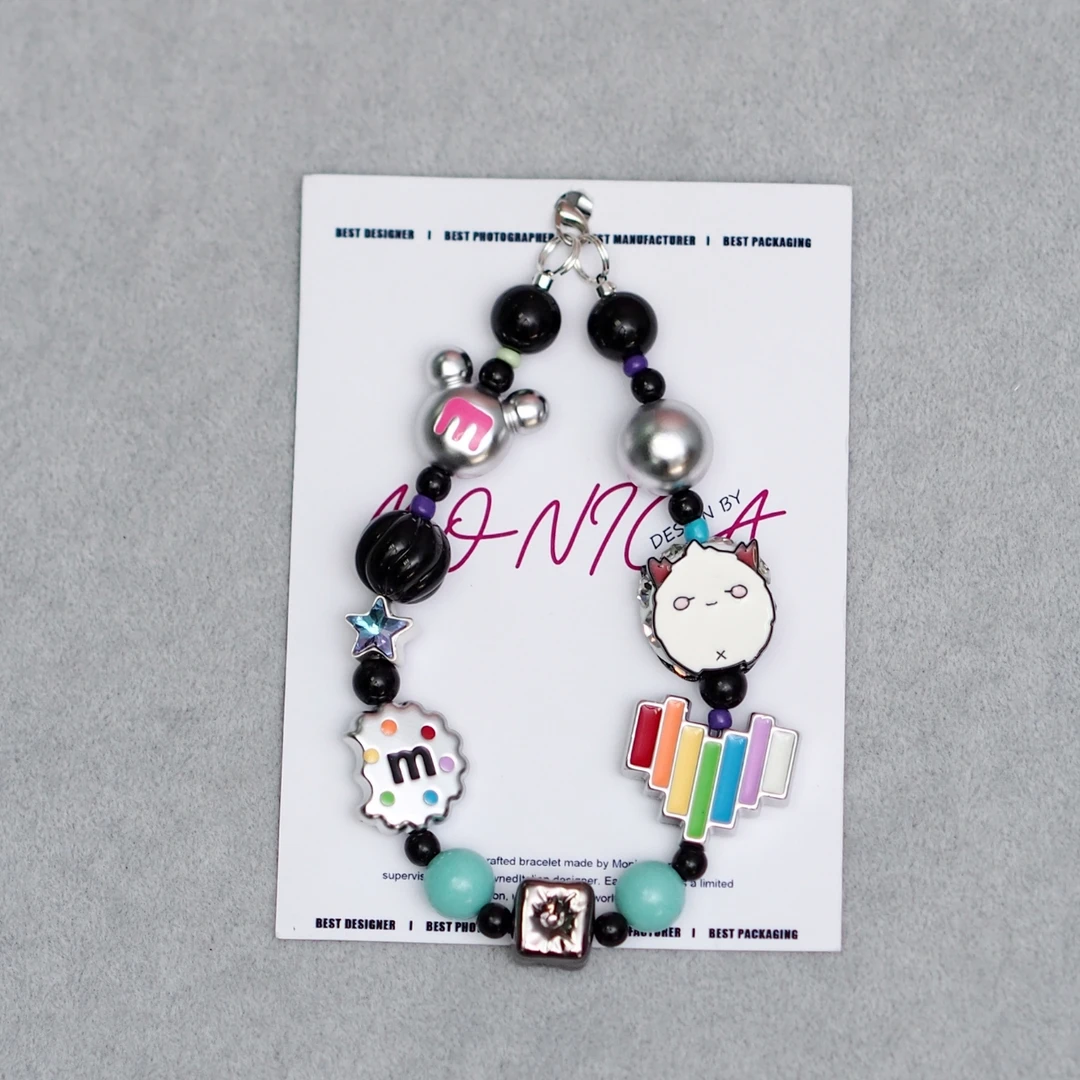 手机链挂绳可爱创意小众花花链条短款拎手腕链条防摔防丢手机挂件