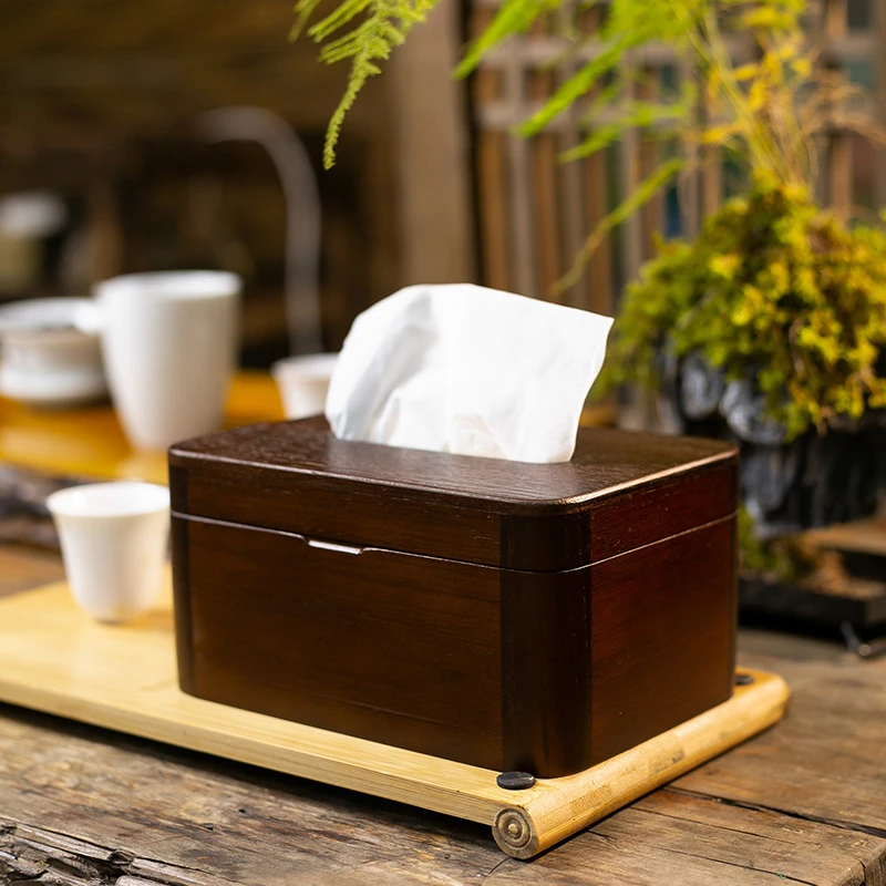 实木纸巾盒高档家用客厅茶几简约木质上档次胡桃木高端轻奢网红款