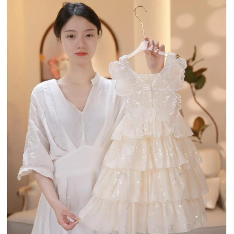 【Y.n0948】2024夏季女宝洋气蝴蝶网纱公主裙女童气质连衣裙