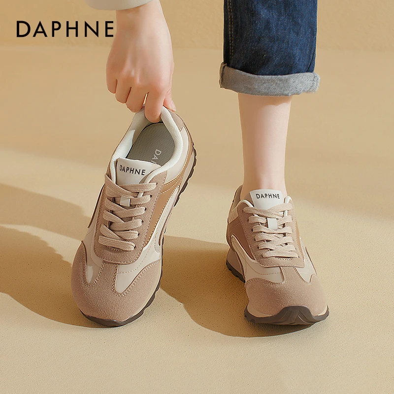 达芙妮复古阿甘鞋女款2024春季防滑休闲运动鞋百搭板鞋厚底德训鞋