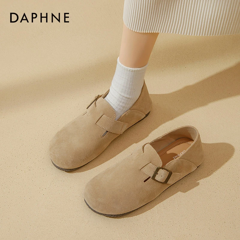 达芙妮勃肯鞋女2025春季新款全包平底百搭一脚蹬懒人软底孕妇单鞋