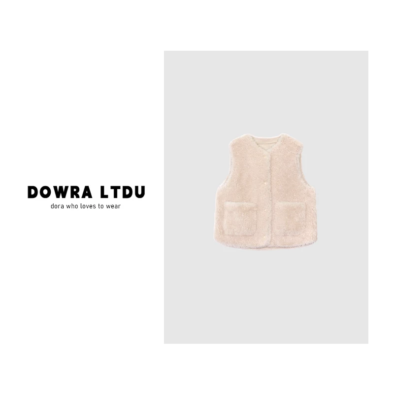 朵拉【暖意绒绒】2024年冬季新款圆领羊毛时尚百搭马甲外套147-8909