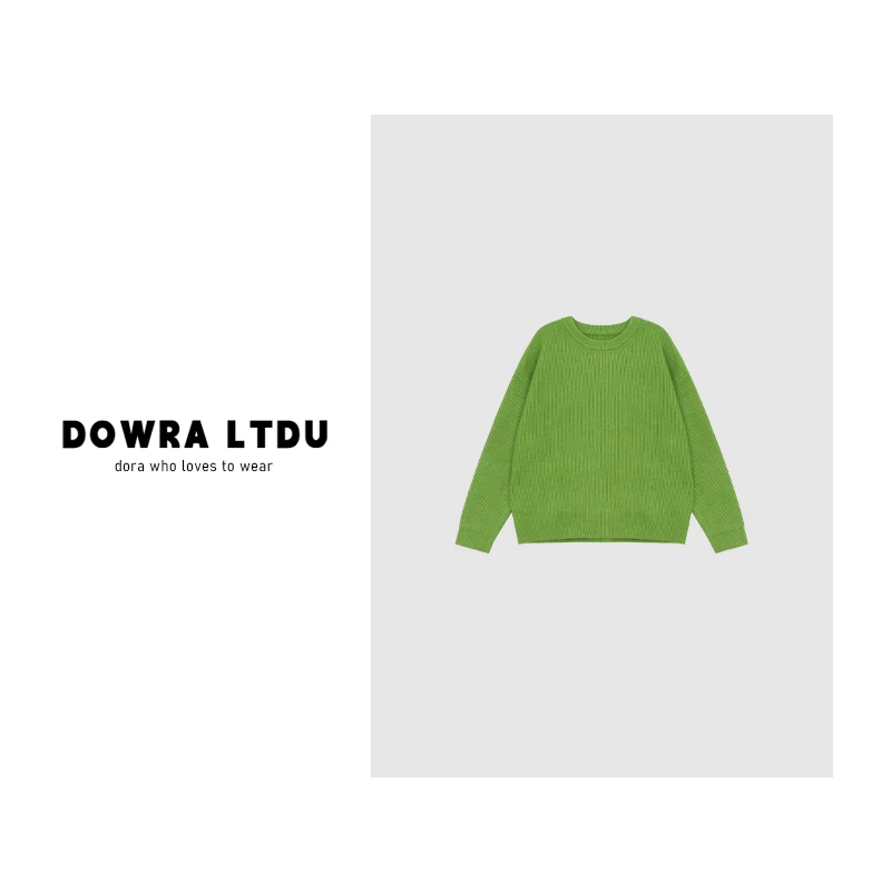朵拉【】2024年秋季新款圆领纯色百搭休闲毛衣102-0127