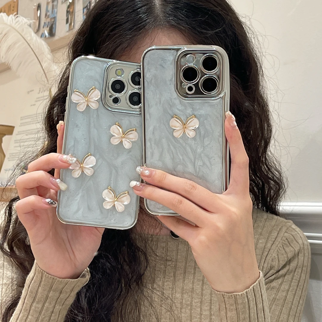 ins暴力熊小熊立体蝴蝶女款适用苹果iPhone15ro手机壳14全包1小众