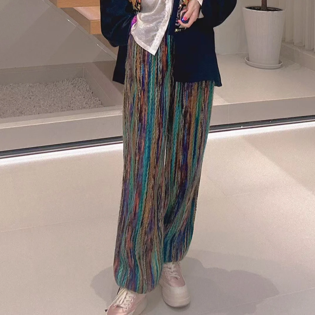 3305《吹影镂尘》民族风 针织裤（有系带可以调节裤脚）