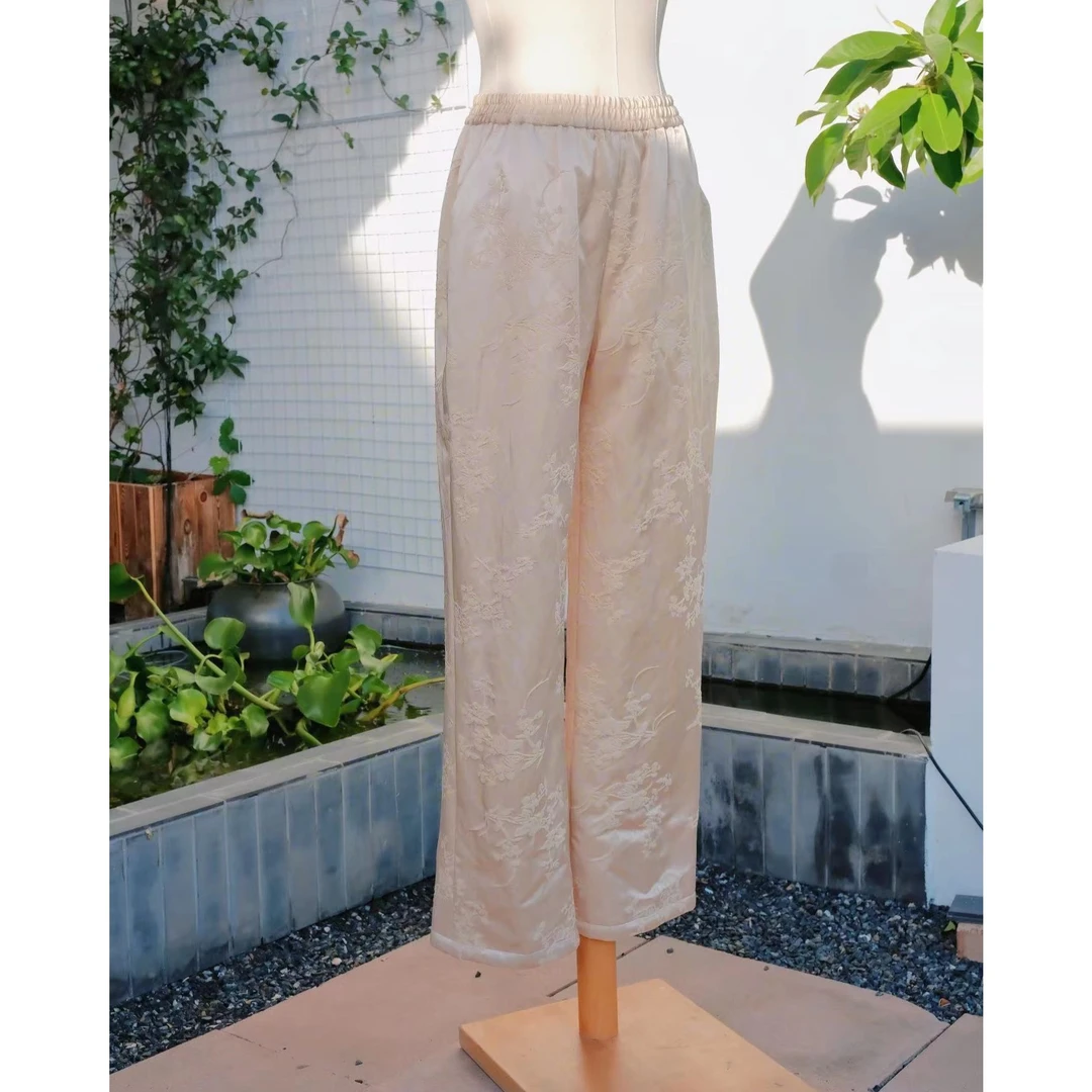 3414《粉白黛黑》桑蚕丝 棉裤 休闲 百搭