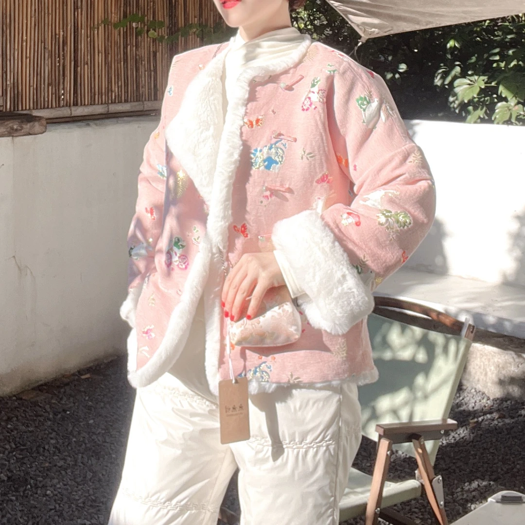 兔飞猛进  加绒织锦外套