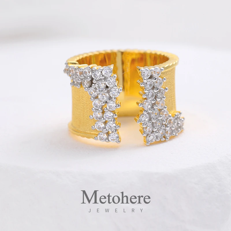 925银合成锆石戒指 Du家 复古宫廷风开口设计 戒指质感女