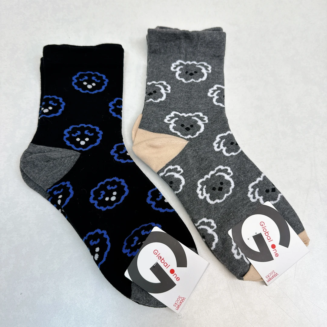 52021 韩版东大门，女士棉袜两双装，36-40码，23-25cm