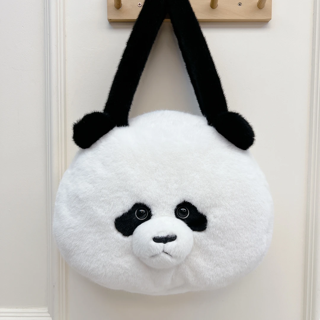 51219   熊猫毛绒单肩包，尺寸：30x40cm