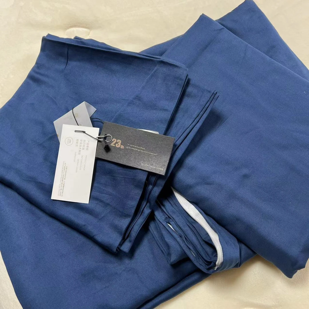 48137 蓝，四件套，60支水洗长绒棉尺寸：200×230cm/220×240cm