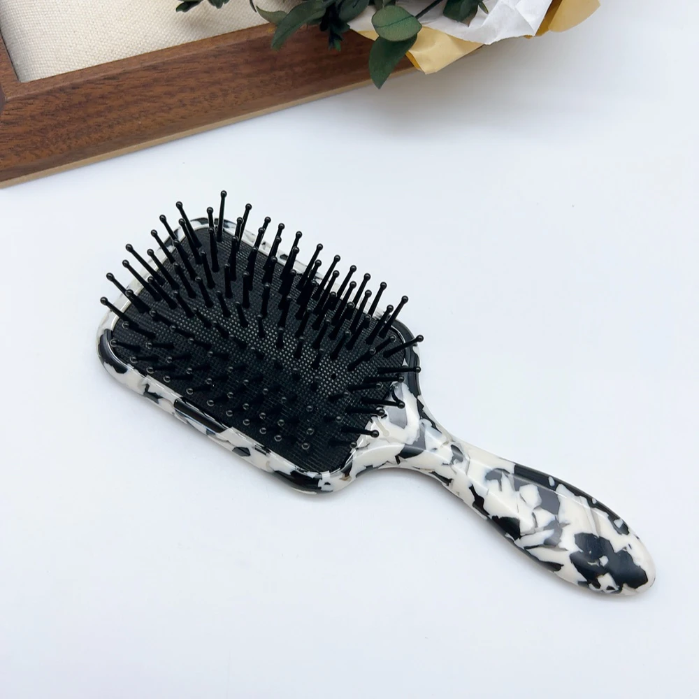 01806 好啊商店 醋酸气垫梳子-方形黑白 长度17cm左右