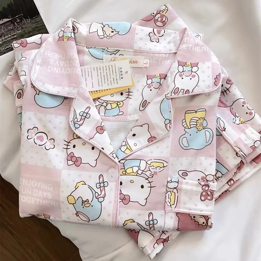 睡衣女春秋季2025新款日系卡通可爱纯棉长袖长裤学生可外穿家居服