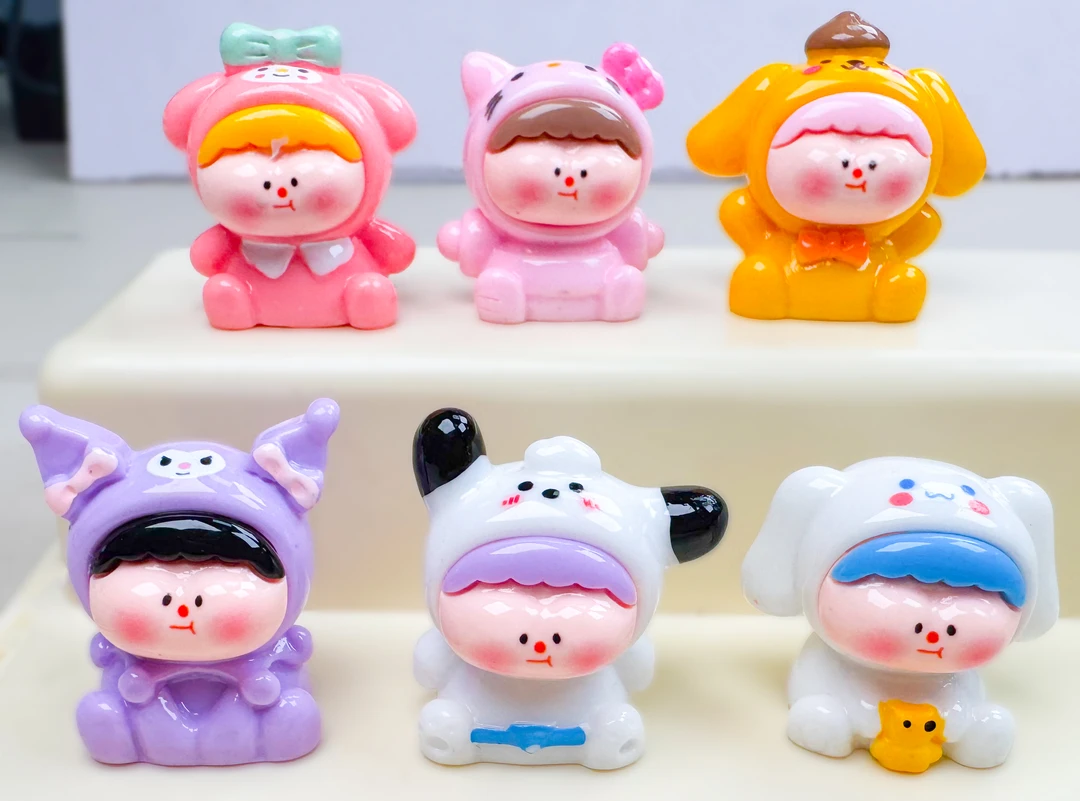 《九宫格》新款李四对对碰主播树脂代拆可爱网红少女摆件创意玩具