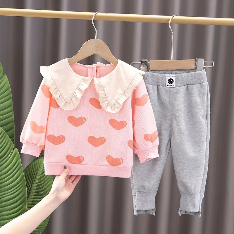 女童装时髦套装洋气女宝宝春装新款儿童小孩衣服春秋两件套韩版潮