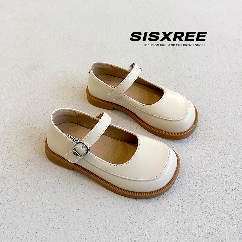 SISXREE【大家闺秀】女童皮鞋白色宝宝软底儿童鞋小女孩豆豆鞋春秋