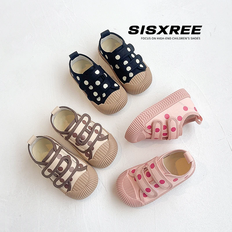 SISXREE【波点菇凉】幼儿园室内鞋儿童鞋男童帆布鞋低帮女童布鞋