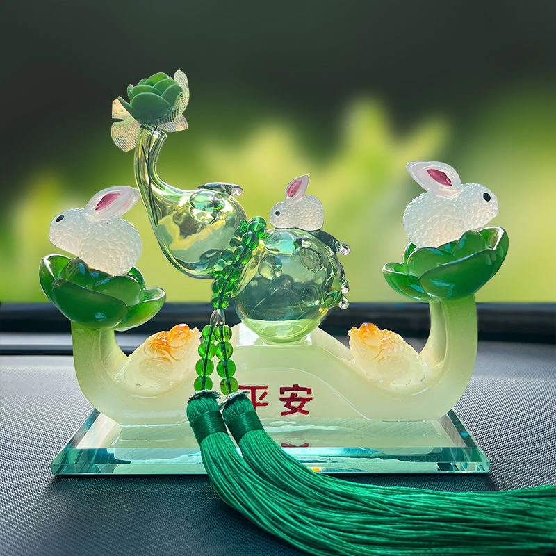 汽车香薰高端精美玉如意创意礼品饰品玉兔葫芦工艺品摆件2025新款