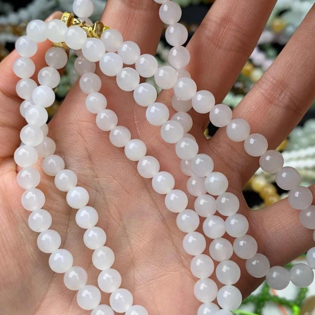 和田玉白玉老料108未镶嵌