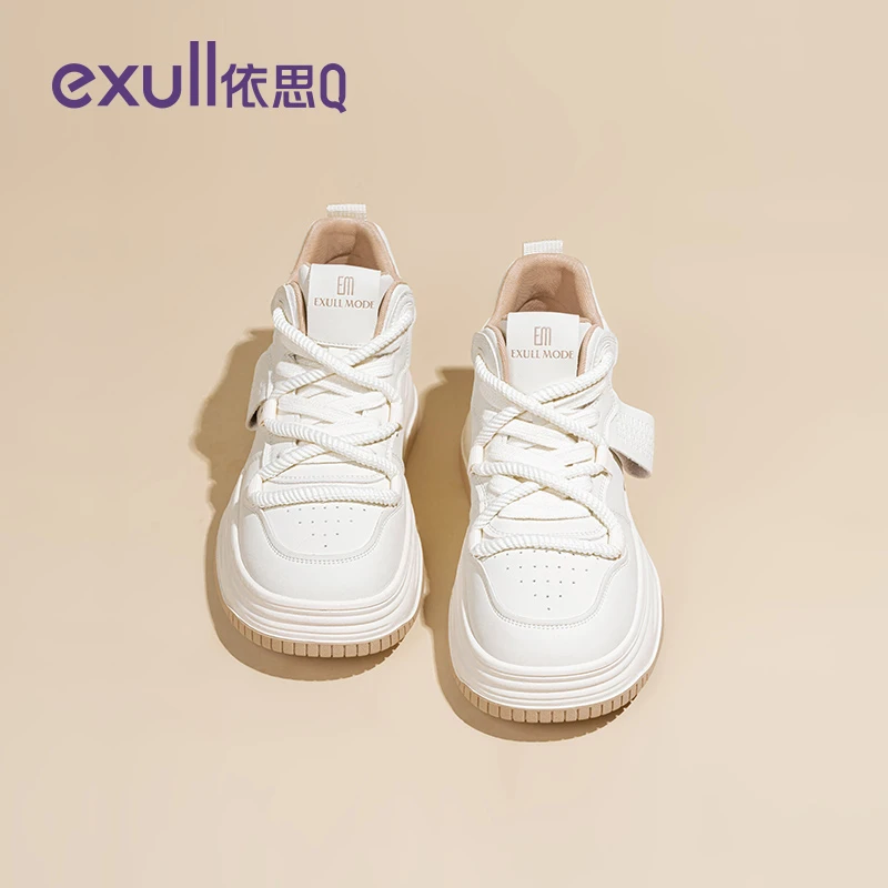 依思q女鞋官方旗舰店厚底高帮鞋2025爆款秋冬新款百搭运动小白鞋