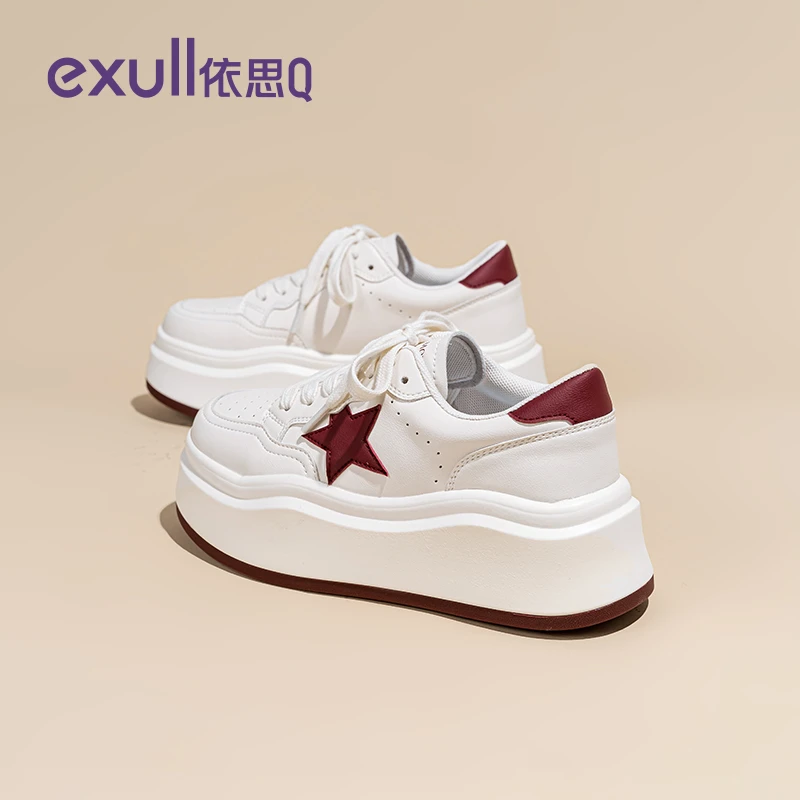 依思Q官方旗舰店厚底小白鞋女2025秋冬新款百搭鞋子休闲星星板鞋