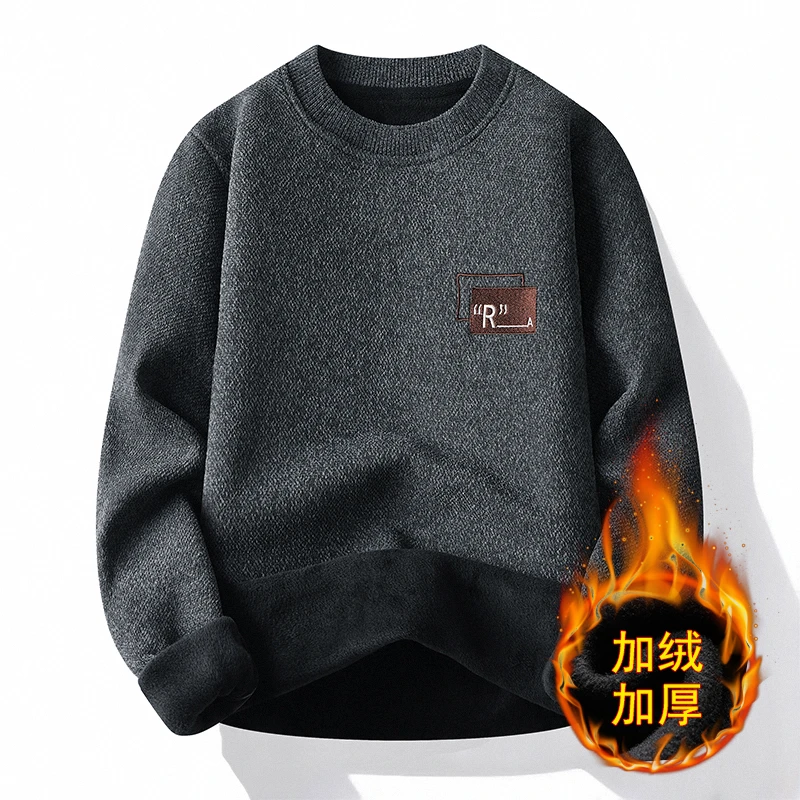 毛衣男2024秋冬季新款潮流宽松圆领加厚打底衫潮牌百搭内搭针织