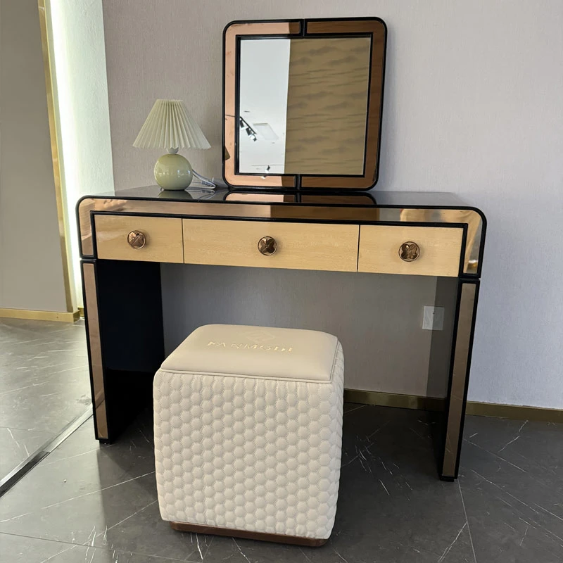 意式轻奢时尚高端网红梳妆台（钢琴烤漆）
