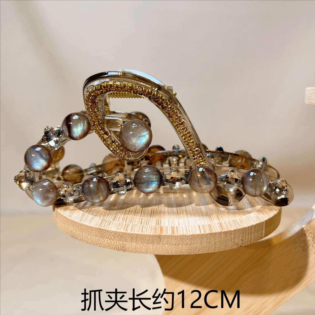 约12公分秋冬新款水晶银河系抓夹精致优雅气质轻奢时尚百搭发饰