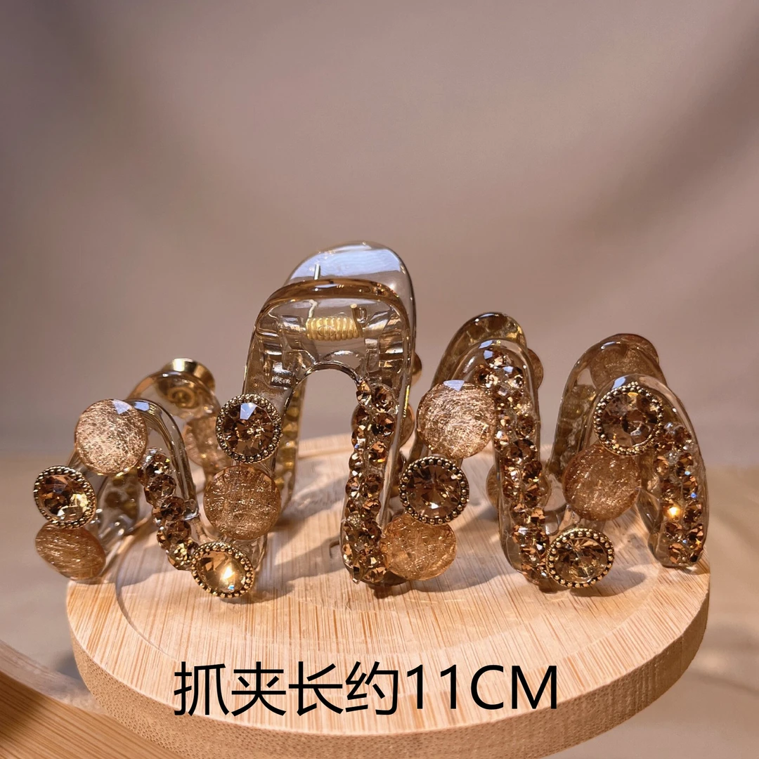 约11公分新款香槟色波浪抓夹精致轻奢百搭气质优雅时尚发饰